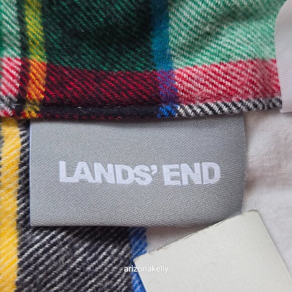 Lands' End 5 oz Flannel Duvet Cover Plaid KING - Picture 4 of 11